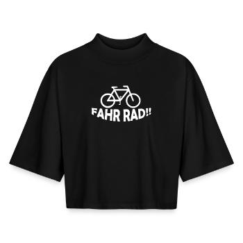 FAHR RAD - Boxy Frauen Recyceltes 1/2 Sleeved T-Shirt by Stanley/Stella - Schwarz - Vorne - AI Model Female 172 light (172cm)
