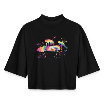 Bob Team Brakeman Bob - Boxy Women's Recycled 1/2 Sleeved T-Shirt by Stanley/Stella - black - Front - AI Model Female 172 light (172cm)