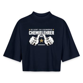 Chemistry teacher - Boxy Women's Recycled 1/2 Sleeved T-Shirt by Stanley/Stella - navy - Front - AI Model Female 172 light (172cm)