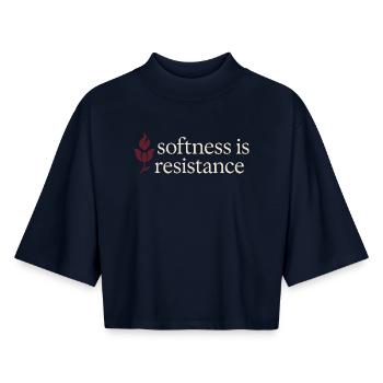 Elegant Feminine Lifestyle, Gentle - Boxy Women's Recycled 1/2 Sleeved T-Shirt by Stanley/Stella - navy - Front - AI Model Female 172 light (172cm)