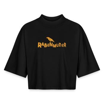 Rabenmutter - Mutter - Mama - Mami - Rabe - Boxy Frauen Recyceltes 1/2 Sleeved T-Shirt by Stanley/Stella - Schwarz - Vorne - AI Model Female 172 light (172cm)