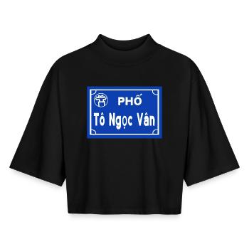 hanoi  - Boxy Frauen Recyceltes 1/2 Sleeved T-Shirt by Stanley/Stella - Schwarz - Vorne - AI Model Female 172 light (172cm)