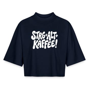 Ctrl Alt Coffee Design - Boxy Women's Recycled 1/2 Sleeved T-Shirt by Stanley/Stella - navy - Front - AI Model Female 172 light (172cm)
