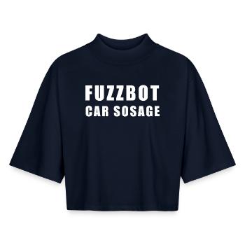 FuzzBot Car Soage - T-shirt femme coupe boxy recyclé manches mi-longues Stanley/Stella - marine - Devant - AI Model Female 172 light (172cm)