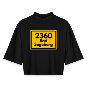 ANCIEN CODE POSTAL RÉTRO 2360 BAD SEGEBERG - T-shirt femme coupe boxy recyclé manches mi-longues Stanley/Stella - noir - Devant - AI Model Female 172 light (172cm)