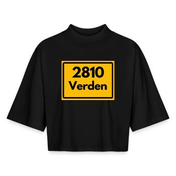 ANCIEN CODE POSTAL RÉTRO 2810 VERDEN PFERDEDOM - T-shirt femme coupe boxy recyclé manches mi-longues Stanley/Stella - noir - Devant - AI Model Female 172 light (172cm)
