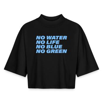 Water - Boxy Women's Recycled 1/2 Sleeved T-Shirt by Stanley/Stella - black - Front - AI Model Female 172 light (172cm)