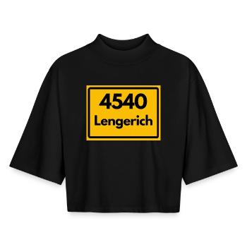 ALTE POSTLEITZAHL PLZ RETRO 4540 LENGERICH - Boxy Frauen Recyceltes 1/2 Sleeved T-Shirt by Stanley/Stella - Schwarz - Vorne - AI Model Female 172 light (172cm)