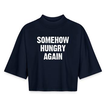 Somehow Hungry Again - Boxy Frauen Recyceltes 1/2 Sleeved T-Shirt by Stanley/Stella - Navy - Vorne - AI Model Female 172 light (172cm)