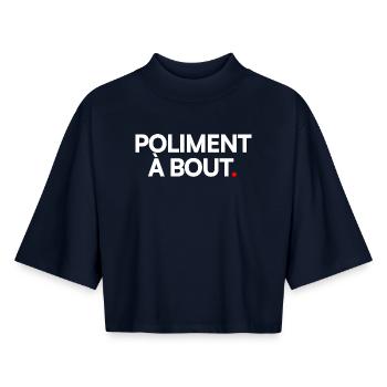 Poliment à bout - T-shirt femme coupe boxy recyclé manches mi-longues Stanley/Stella - marine - Devant - AI Model Female 172 light (172cm)