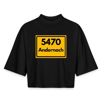 ALTE POSTLEITZAHL PLZ RETRO 5470 ANDERNACH - Boxy Frauen Recyceltes 1/2 Sleeved T-Shirt by Stanley/Stella - Schwarz - Vorne - AI Model Female 172 light (172cm)