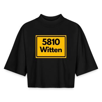 ALTE POSTLEITZAHL PLZ RETRO 5810 WITTEN - Boxy Frauen Recyceltes 1/2 Sleeved T-Shirt by Stanley/Stella - Schwarz - Vorne - AI Model Female 172 light (172cm)