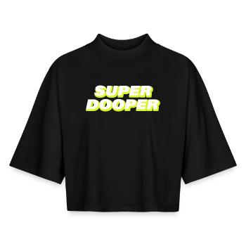 SUPER DOOPER - Boxy Women's Recycled 1/2 Sleeved T-Shirt by Stanley/Stella - black - Front - AI Model Female 172 light (172cm)