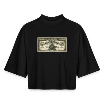 Vintage Business Money Poster - Boxy Frauen Recyceltes 1/2 Sleeved T-Shirt by Stanley/Stella - Schwarz - Vorne - AI Model Female 172 light (172cm)