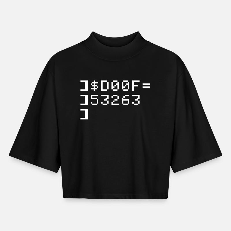 DOOF 8-Bit Code Nerd Pixel Terminal Retro - Boxy Frauen Recyceltes 1/2 Sleeved T-Shirt by Stanley/Stella - Schwarz