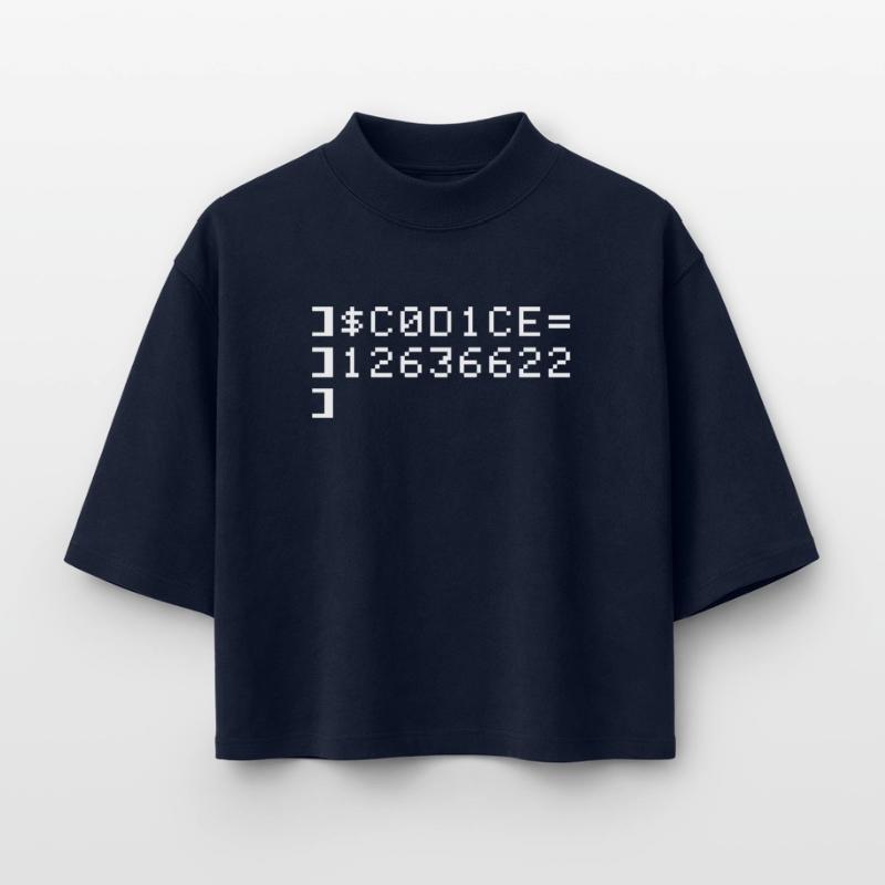 C0D1CE Codice 8-Bit Esadecimal Code Nerd Pix T-shirt femme coupe boxy recyclé manches mi-longues Stanley/Stella