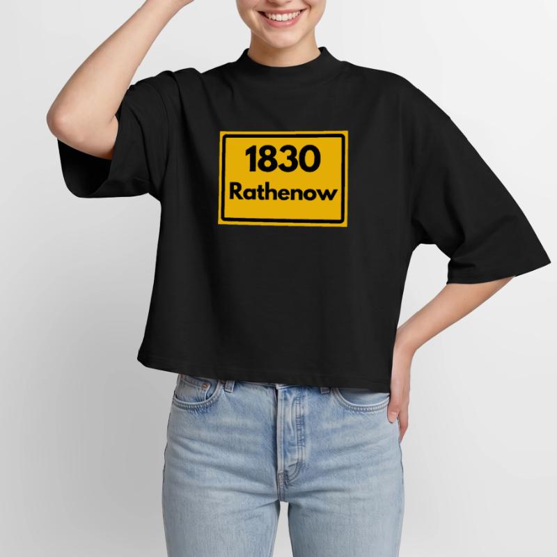 OLD POSTCODE ZIP CODE RETRO 1830 RATHENOW HEIMAT Boxy Women's Recycled 1/2 Sleeved T-Shirt by Stanley/Stella