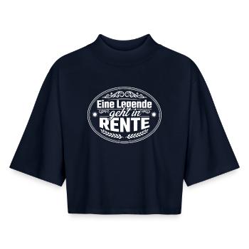 Legende geht in Rente - Boxy Frauen Recyceltes 1/2 Sleeved T-Shirt by Stanley/Stella - Navy - Vorne - AI Model Female 172 light (172cm)