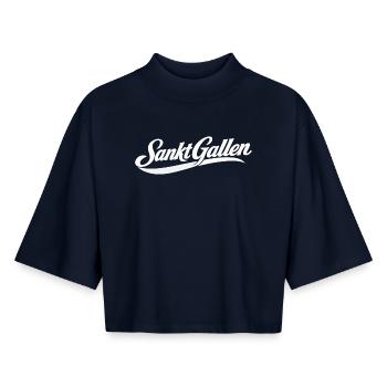 Sankt Gallen - Boxy Frauen Recyceltes 1/2 Sleeved T-Shirt by Stanley/Stella - Navy - Vorne - AI Model Female 172 light (172cm)