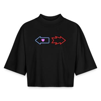 Arrows Direction Love Quarrel - Boxy Women's Recycled 1/2 Sleeved T-Shirt by Stanley/Stella - black - Front - AI Model Female 172 light (172cm)