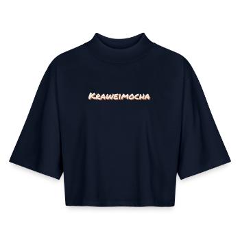 Kraweimocha - bruiteur, dialecte amusant - T-shirt femme coupe boxy recyclé manches mi-longues Stanley/Stella - marine - Devant - AI Model Female 172 light (172cm)