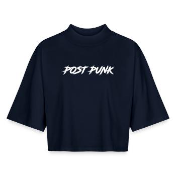 Post Punk - Boxy Women's Recycled 1/2 Sleeved T-Shirt by Stanley/Stella - navy - Front - AI Model Female 172 light (172cm)