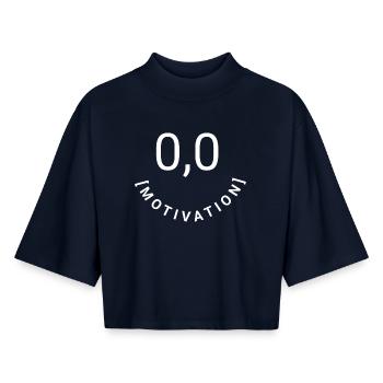 Null Bock,null Motivation, 0,0 Motivation - Boxy Frauen Recyceltes 1/2 Sleeved T-Shirt by Stanley/Stella - Navy - Vorne - AI Model Female 172 light (172cm)