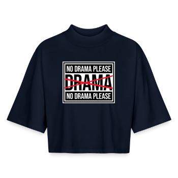 No Drama Please Ruhe Entspannung Relax Chill Spaß - Boxy Frauen Recyceltes 1/2 Sleeved T-Shirt by Stanley/Stella - Navy - Vorne - AI Model Female 172 light (172cm)