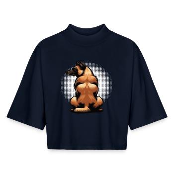 Malinois Belgischer Schäferhund Malinoisbesitzer - Boxy Frauen Recyceltes 1/2 Sleeved T-Shirt by Stanley/Stella - Navy - Vorne - AI Model Female 172 light (172cm)