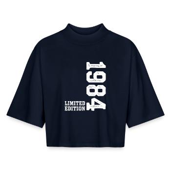 42nd Birthday 1984 Limited Edition Man Woman - Boxy Women's Recycled 1/2 Sleeved T-Shirt by Stanley/Stella - navy - Front - AI Model Female 172 light (172cm)