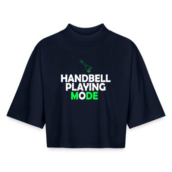 Choir Music Instrument Handbell Choir - Boxy Women's Recycled 1/2 Sleeved T-Shirt by Stanley/Stella - navy - Front - AI Model Female 172 light (172cm)