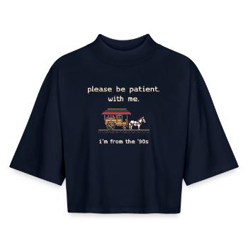 Funny Sarcastic Saying For Men - Husband, Dad - Boxy Women's Recycled 1/2 Sleeved T-Shirt by Stanley/Stella - navy - Front - AI Model Female 172 light (172cm)