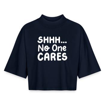 Sarkasmus sarkastischer Humor - Boxy Frauen Recyceltes 1/2 Sleeved T-Shirt by Stanley/Stella - Navy - Vorne - AI Model Female 172 light (172cm)