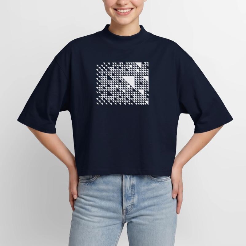Triangular Mosaic Grid Boxy Women's Recycled 1/2 Sleeved T-Shirt by Stanley/Stella