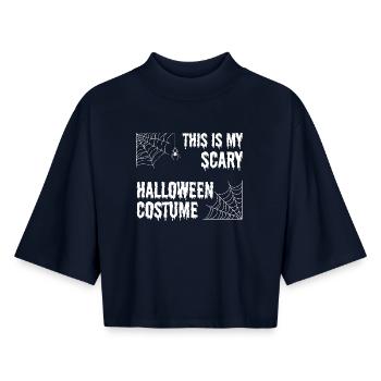Scary Halloween Costume - Boxy Women's Recycled 1/2 Sleeved T-Shirt by Stanley/Stella - navy - Front - AI Model Female 172 light (172cm)