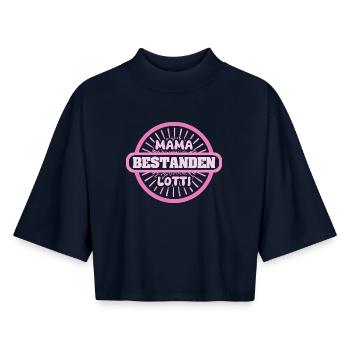 First name Lotti - Boxy Women's Recycled 1/2 Sleeved T-Shirt by Stanley/Stella - navy - Front - AI Model Female 172 light (172cm)