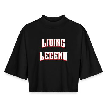 Living Legend - Boxy Women's Recycled 1/2 Sleeved T-Shirt by Stanley/Stella - black - Front - AI Model Female 172 light (172cm)