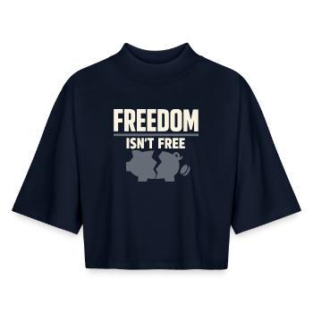 Selbstständiger Freiberufler Steuerhumor 1099 Life - Boxy Frauen Recyceltes 1/2 Sleeved T-Shirt by Stanley/Stella - Navy - Vorne - AI Model Female 172 light (172cm)