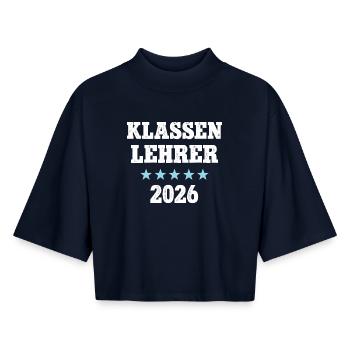Class Teacher 2026 Head of School Class Teacher - Boxy Women's Recycled 1/2 Sleeved T-Shirt by Stanley/Stella - navy - Front - AI Model Female 172 light (172cm)