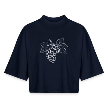 Grapes Grapes - Boxy Women's Recycled 1/2 Sleeved T-Shirt by Stanley/Stella - navy - Front - AI Model Female 172 light (172cm)