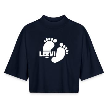 Baby Leevi - Boxy Frauen Recyceltes 1/2 Sleeved T-Shirt by Stanley/Stella - Navy - Vorne - AI Model Female 172 light (172cm)