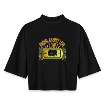 Social Pressure - Boxy Women's Recycled 1/2 Sleeved T-Shirt by Stanley/Stella - black - Front - AI Model Female 172 light (172cm)