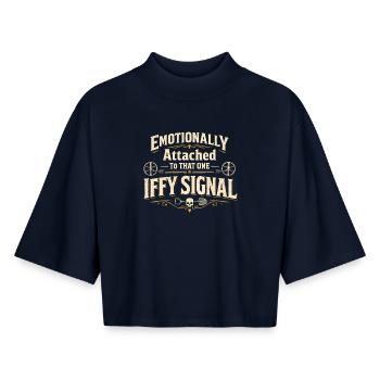Accrochez-vous à chaque signal | Détecteur de sonde - T-shirt femme coupe boxy recyclé manches mi-longues Stanley/Stella - marine - Devant - AI Model Female 172 light (172cm)