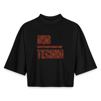 Dub Techno Mesh Neon - Boxy Women's Recycled 1/2 Sleeved T-Shirt by Stanley/Stella - black - Front - AI Model Female 172 light (172cm)