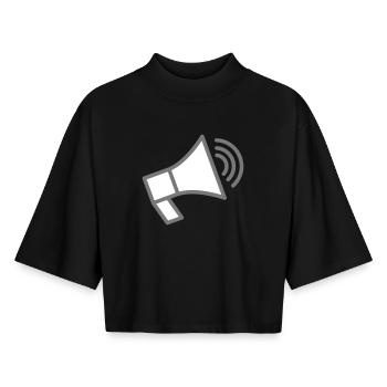 Lautsprecher speacker - Boxy Frauen Recyceltes 1/2 Sleeved T-Shirt by Stanley/Stella - Schwarz - Vorne - AI Model Female 172 light (172cm)