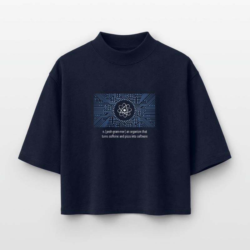 nerd programmateur urknall platine CPU pc code LOL T-shirt femme coupe boxy recyclé manches mi-longues Stanley/Stella