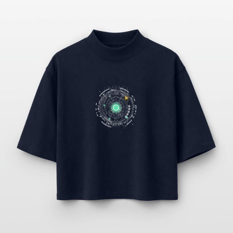 nerd CPU core computer code pc platine raumschiff Boxy Frauen Recyceltes 1/2 Sleeved T-Shirt by Stanley/Stella