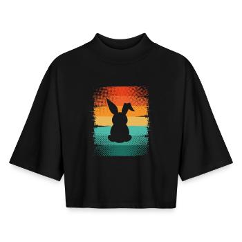 Hare - Boxy Women's Recycled 1/2 Sleeved T-Shirt by Stanley/Stella - black - Front - AI Model Female 172 light (172cm)