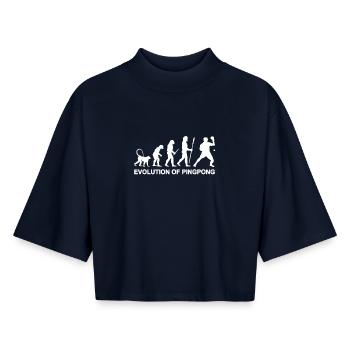 Ping Pong Evolution - Boxy Frauen Recyceltes 1/2 Sleeved T-Shirt by Stanley/Stella - Navy - Vorne - AI Model Female 172 light (172cm)