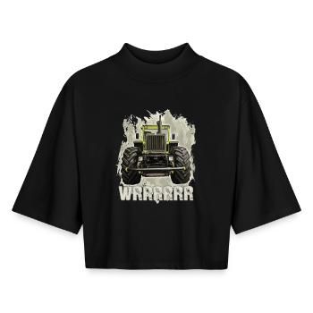 MB trac wrrrrrr - Boxy Frauen Recyceltes 1/2 Sleeved T-Shirt by Stanley/Stella - Schwarz - Vorne - AI Model Female 172 light (172cm)